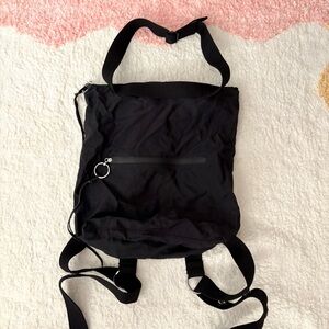 REBECCA MINKOFF Julian Black Nylon Adjustable Lightweight Backpack Shoulder Bag